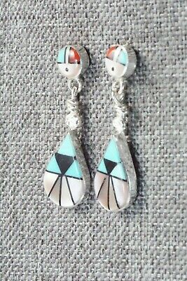 Multi Stone Inlay & Sterling Silver Earrings - Ola Eriacho
