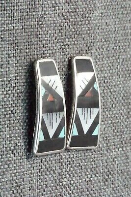 Multi Stone Inlay & Sterling Silver Earrings - Leander Othole