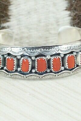 Coral and Sterling Silver Bracelet - Wilbert Muskett Sr.