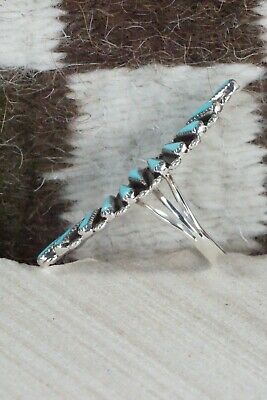 Turquoise and Sterling Silver Ring - Carlos Tsipa - Size 8