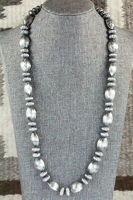 Sterling Silver Navajo Pearl Necklace - Preston Haley - High Lonesome Trading