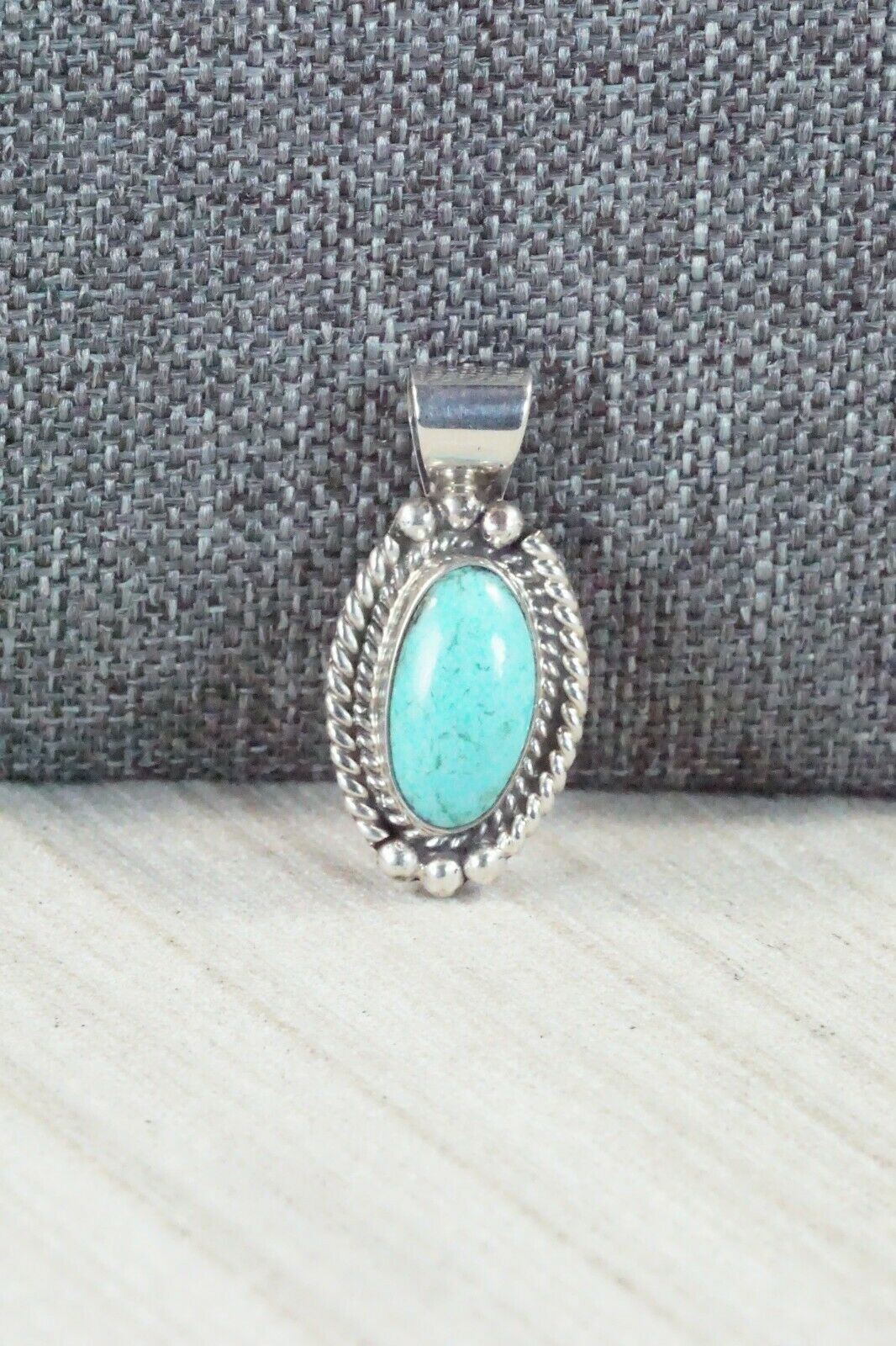Turquoise & Sterling Silver Pendant - Jan Mariano