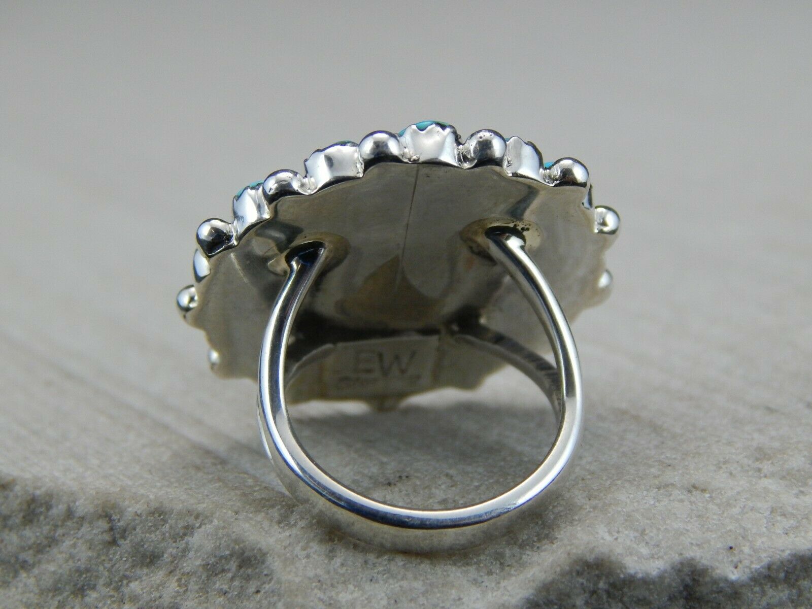 Navajo Sterling Silver & Turquoise Ring - Eric Wilson - High Lonesome Trading