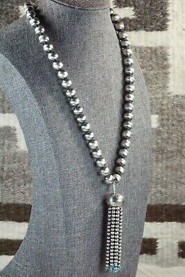 Turquoise and Sterling Silver Pearl Necklace - Jan Mariano