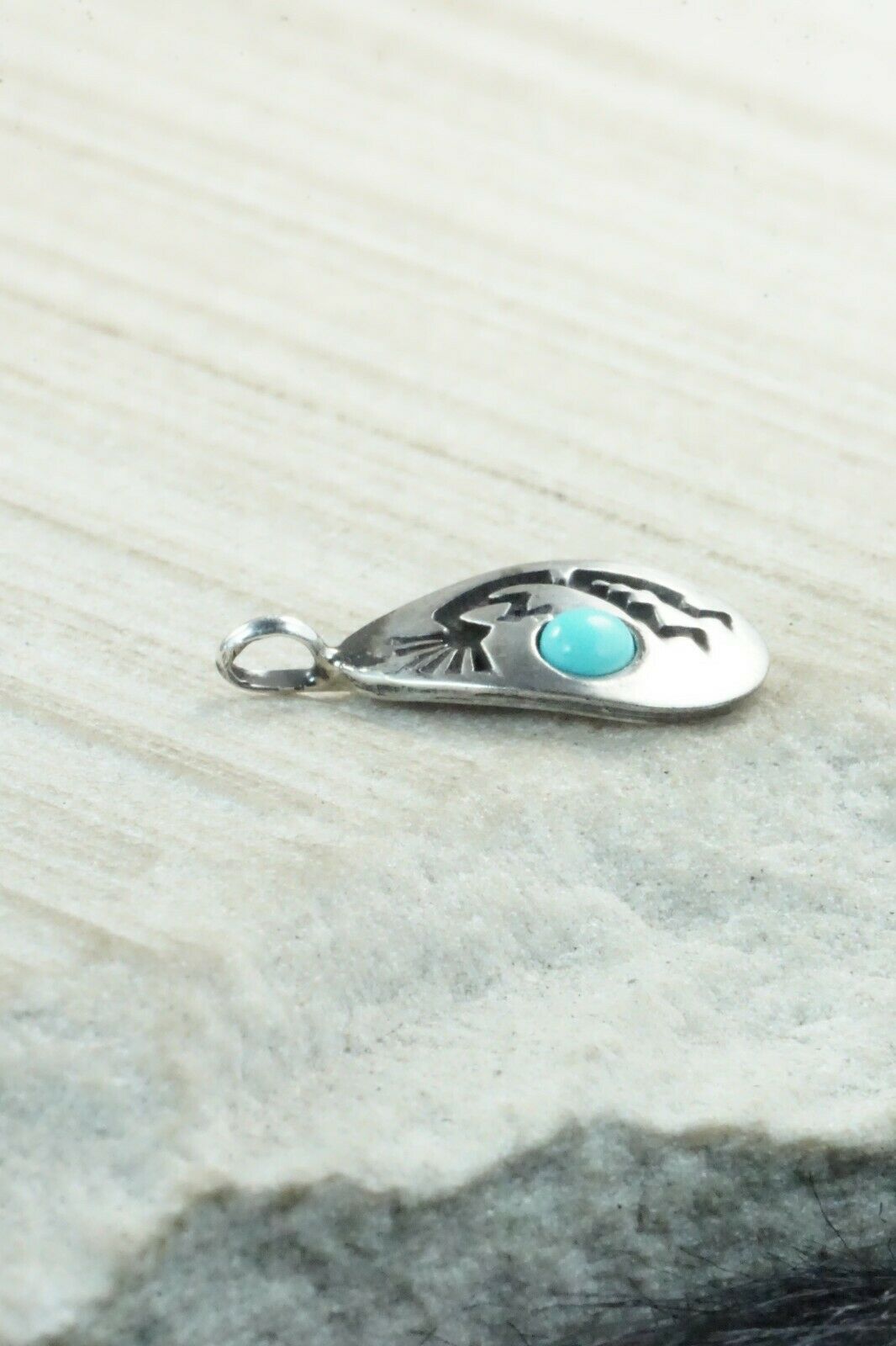 Turquoise and Sterling Silver Pendant - Genevieve Francisco