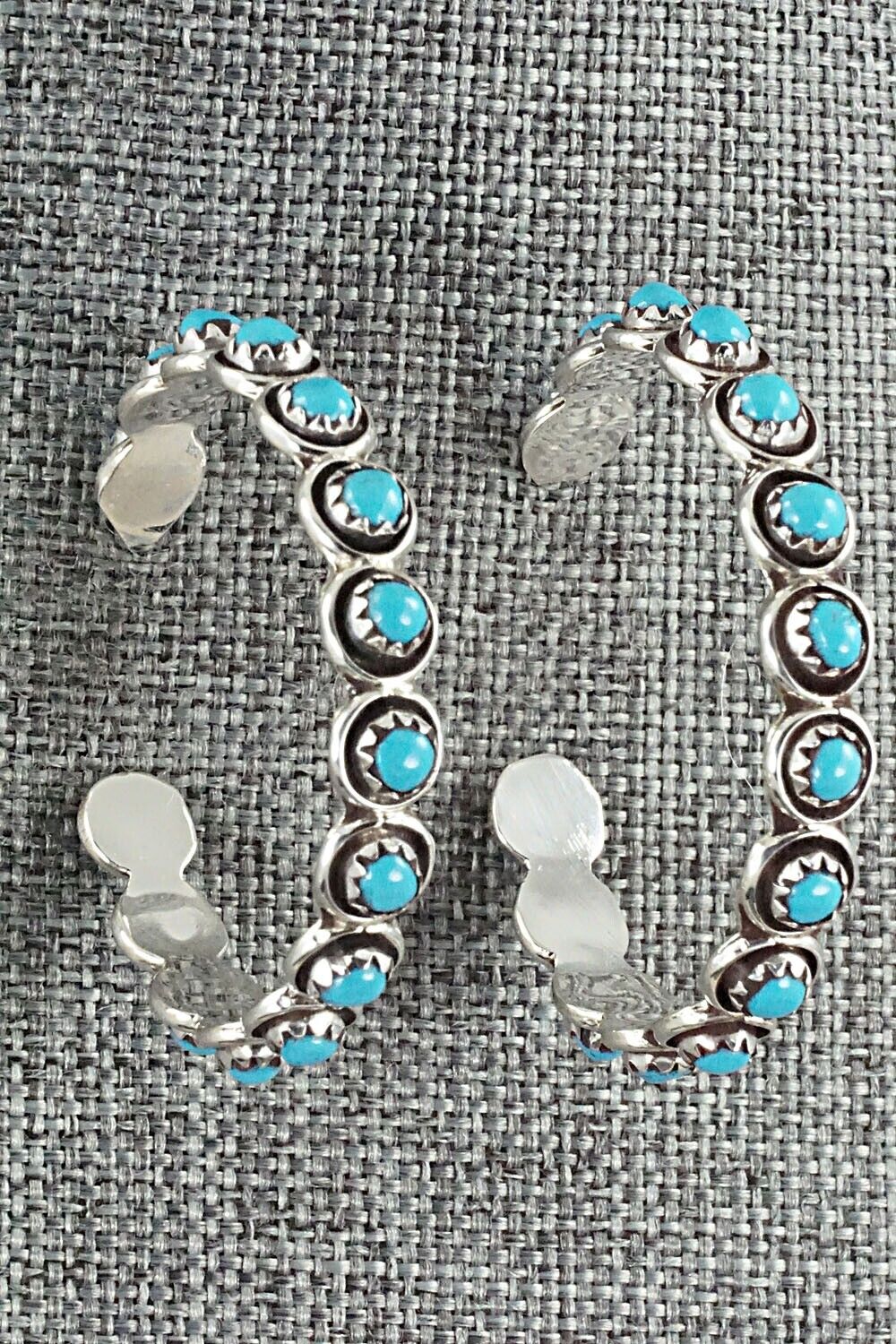 Turquoise & Sterling Silver Earrings - Florenda Lonasee