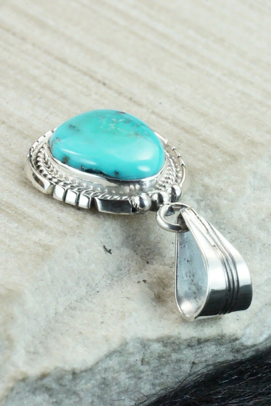 Turquoise & Sterling Silver Pendant - Samuel Yellowhair