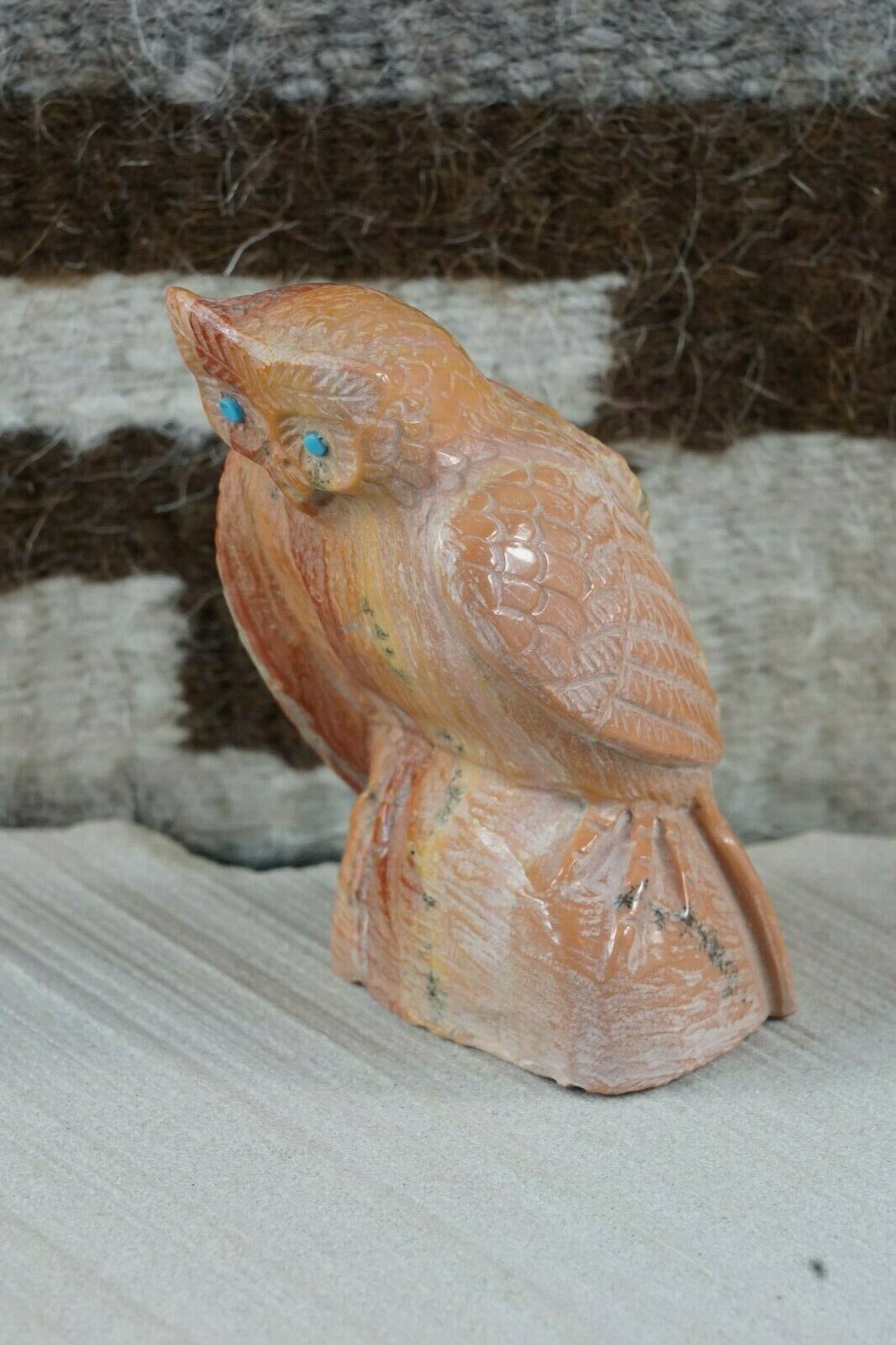 Owl Zuni Fetish Carving - Derrick Kaamasee - High Lonesome Trading