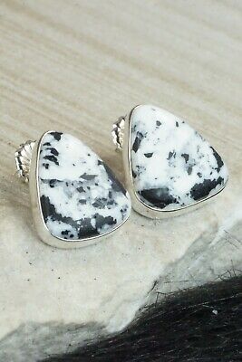 White Buffalo & Sterling Silver Earrings - Murphy Platero