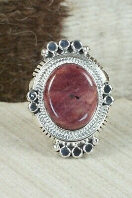 Spiny Oyster & Sterling Silver Ring - Daniel Benally - Size 10