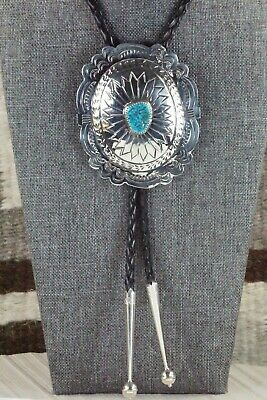 Turquoise & Sterling Silver Bolo Tie - Carson Blackgoat