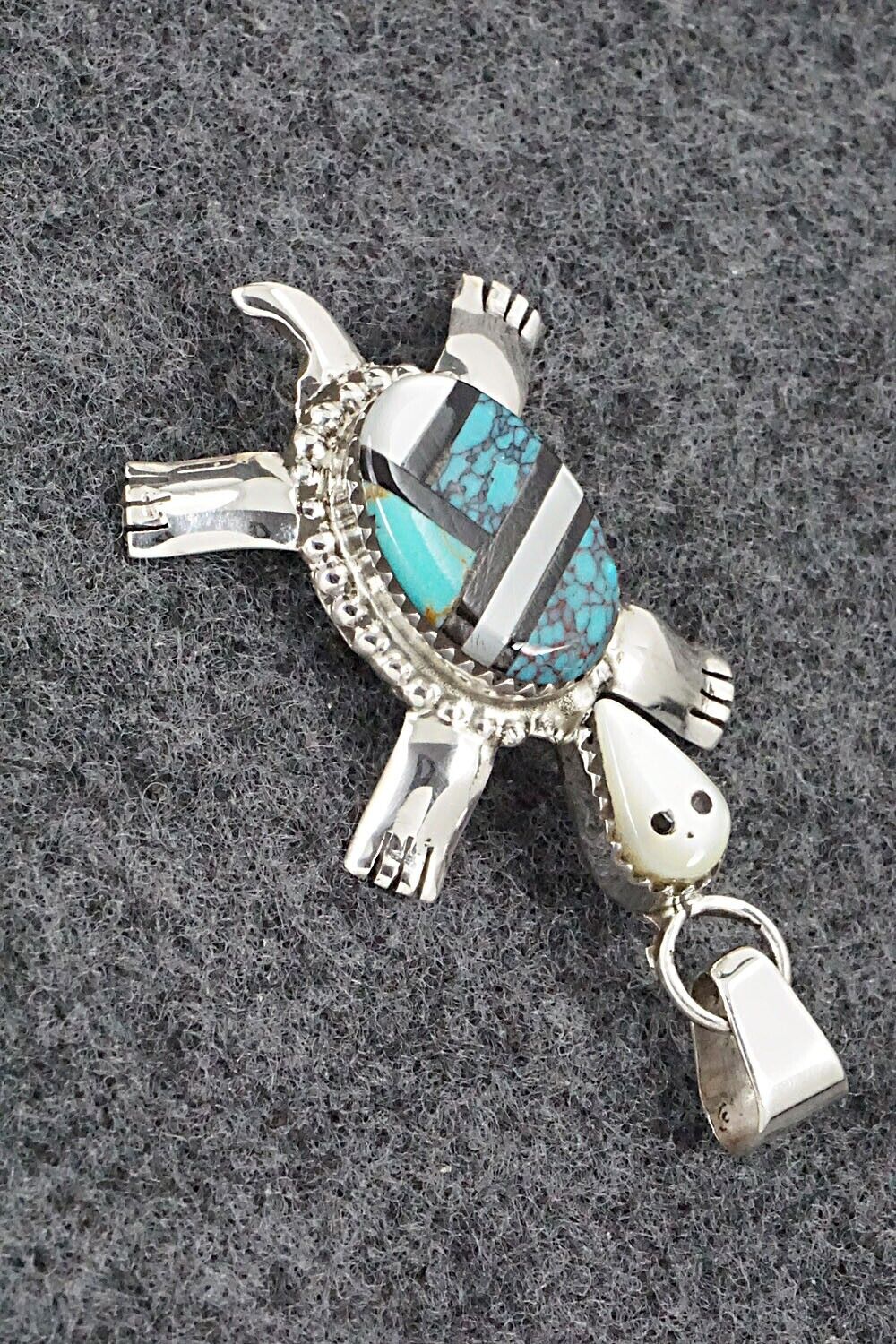 Multi Stone & Sterling Silver Inlay Pendant - Wayne Haloo