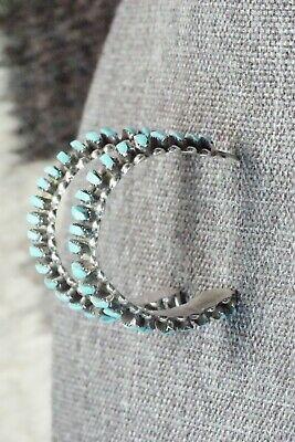 Turquoise & Sterling Silver Earrings - George Peina - High Lonesome Trading