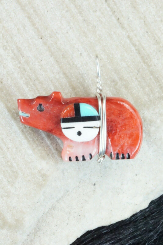 Spiny Oyster & Sterling Silver Pendant - Darrin Boone