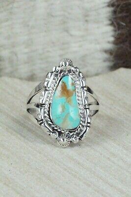Turquoise and Sterling Silver Ring - Andrew Vandever - Size 8.5 - High Lonesome Trading