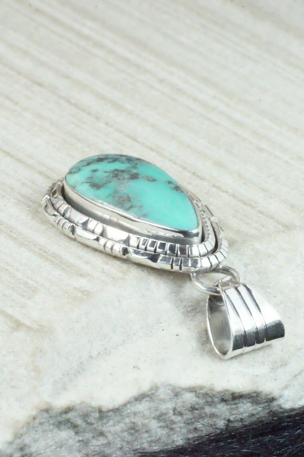 Turquoise & Sterling Silver Pendant - Samuel Yellowhair