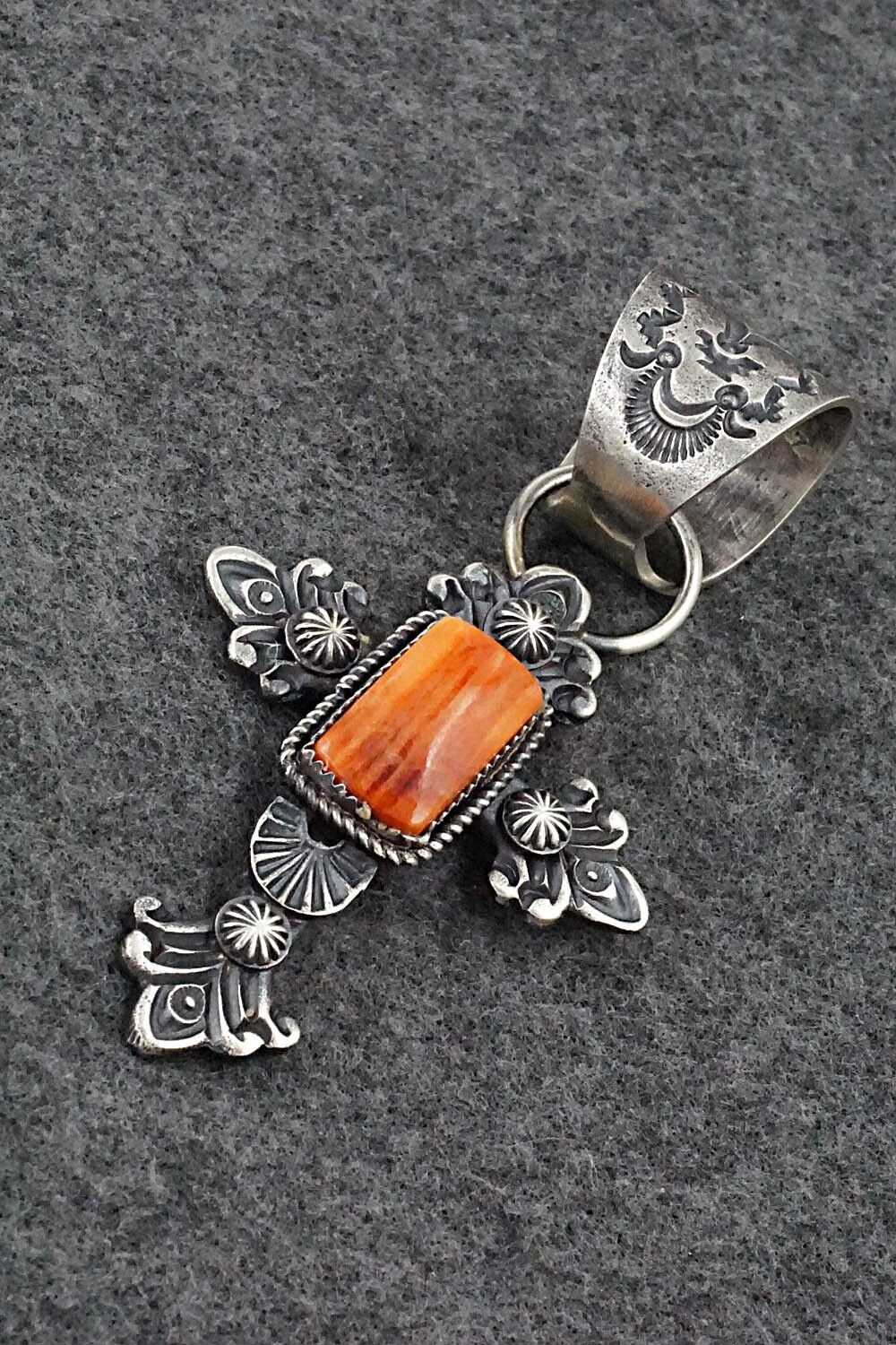 Spiny Oyster and Sterling Silver Pendant - Eva Billah