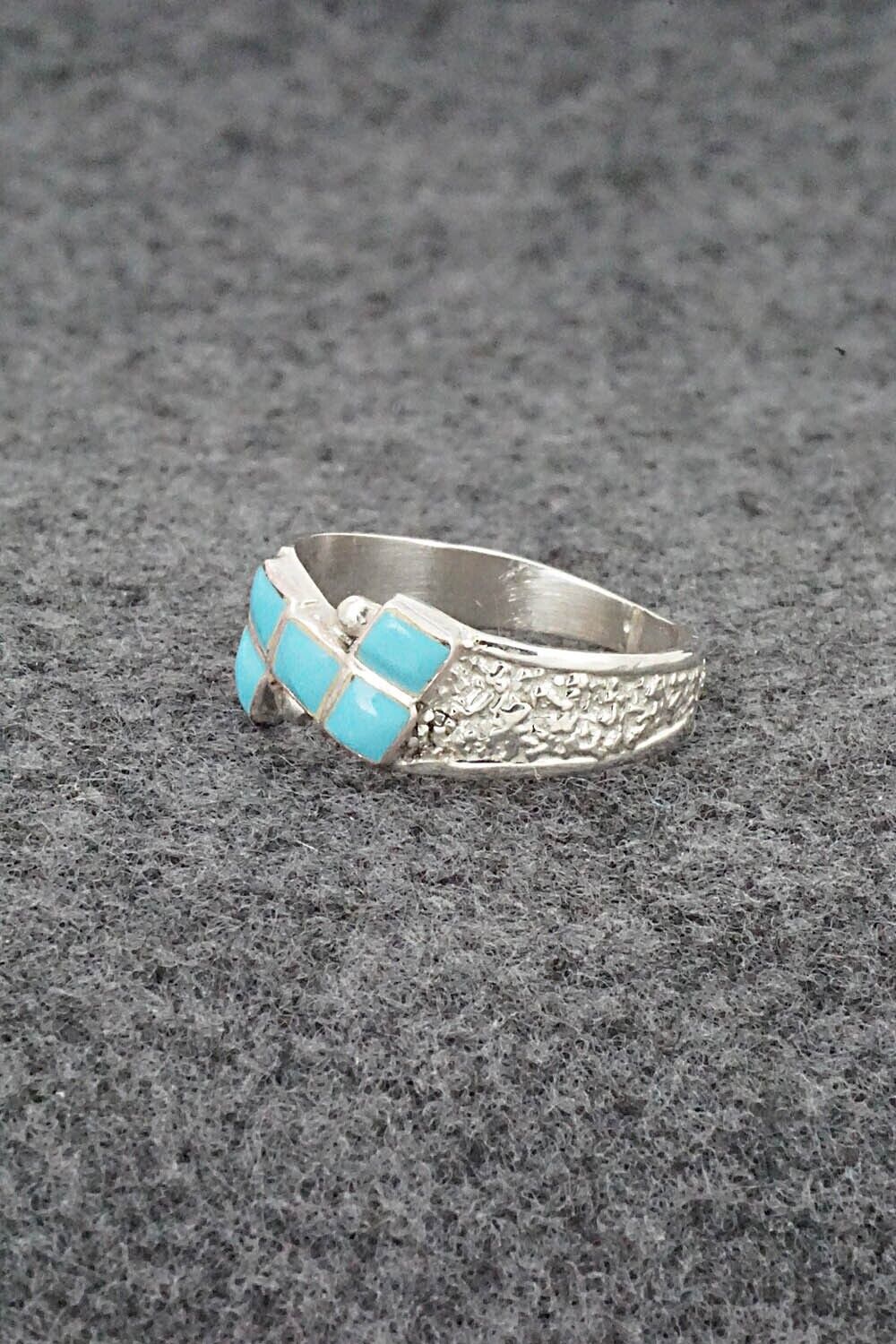 Turquoise & Sterling Silver Ring - Bonnie Quam - Size 8
