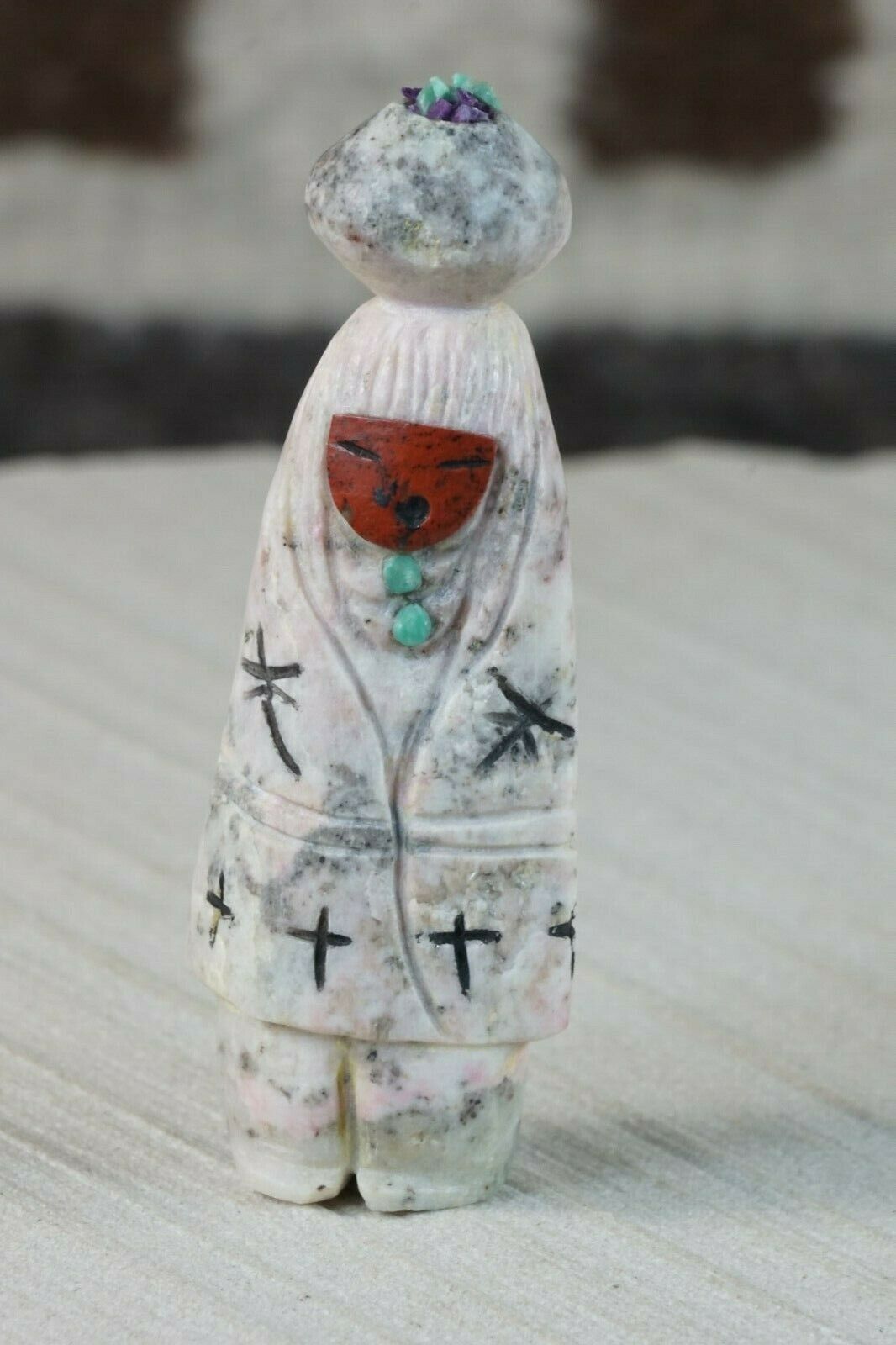 Corn Maiden Zuni Fetish Carving - Sandra Quandelacy - High Lonesome Trading