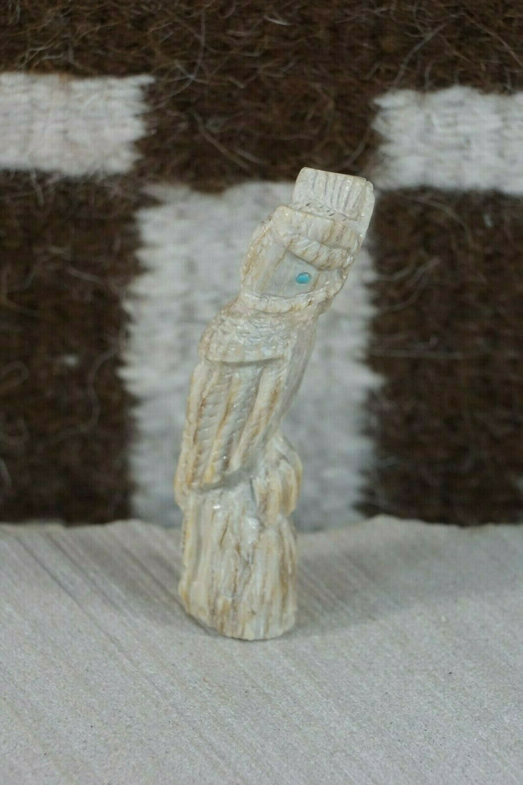Owl Zuni Fetish Carving - Jerrold Lahaleon - High Lonesome Trading