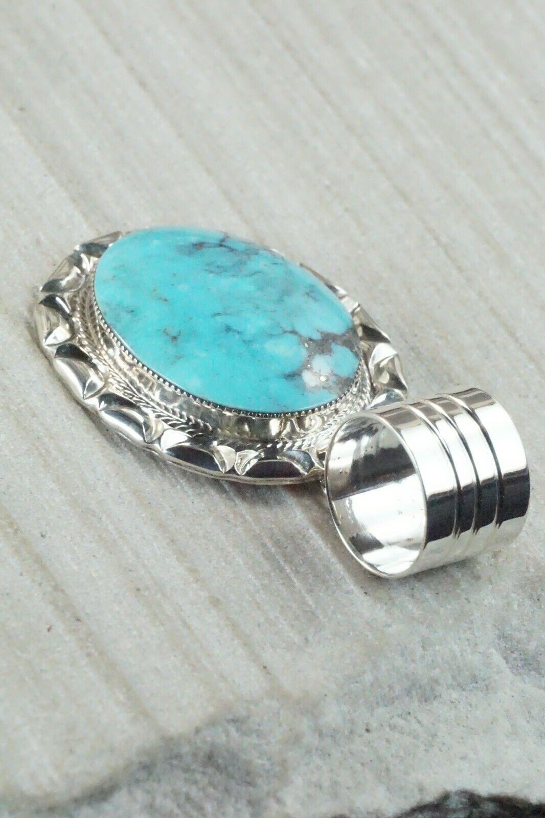 Turquoise & Sterling Silver Pendant - Gregg Yazzie