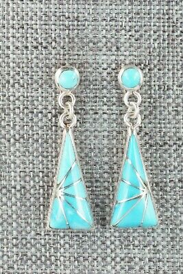 Turquoise & Sterling Silver Earrings - Kal Kallestewa