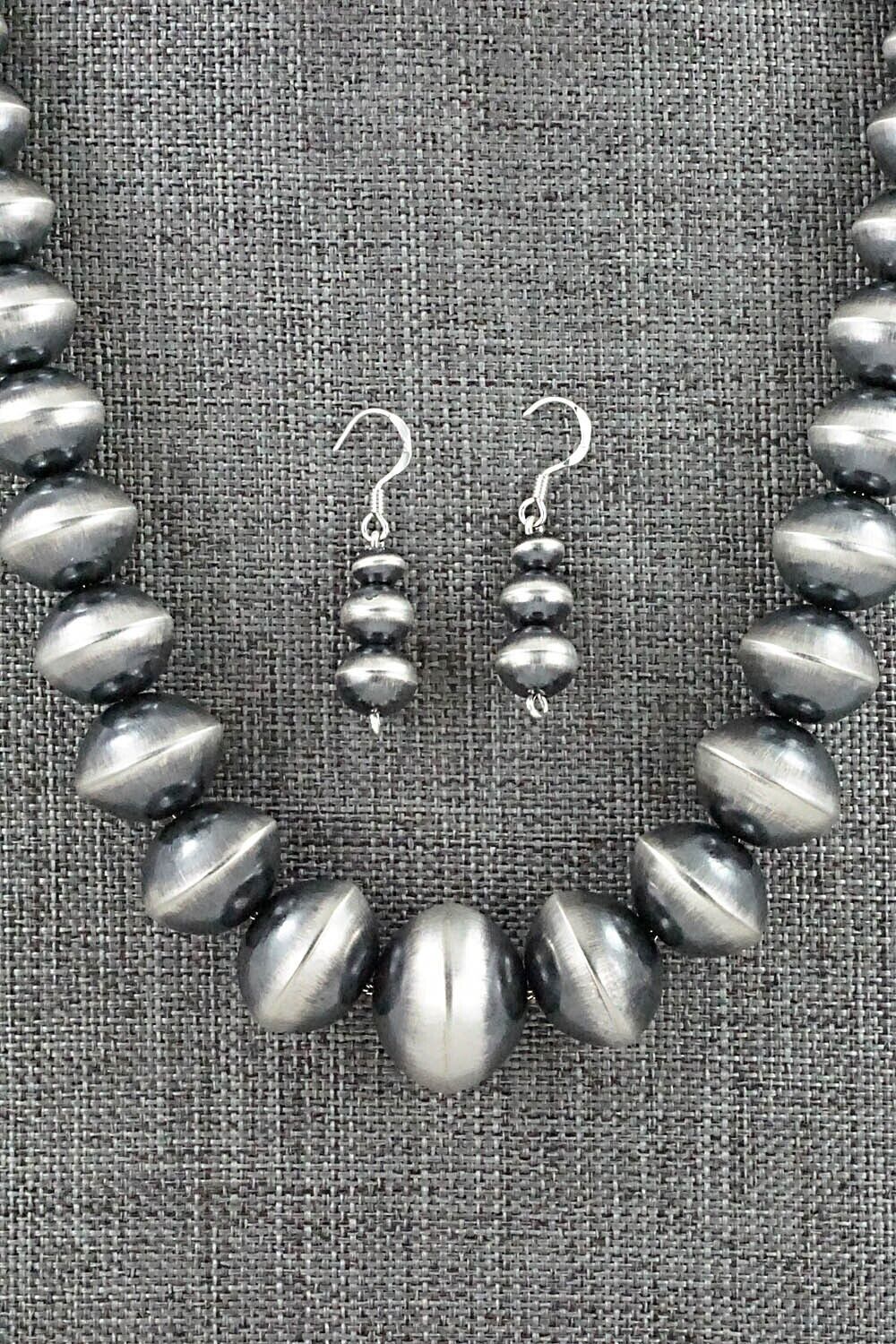 Navajo Pearl Sterling Silver Necklace Set - Preston Haley