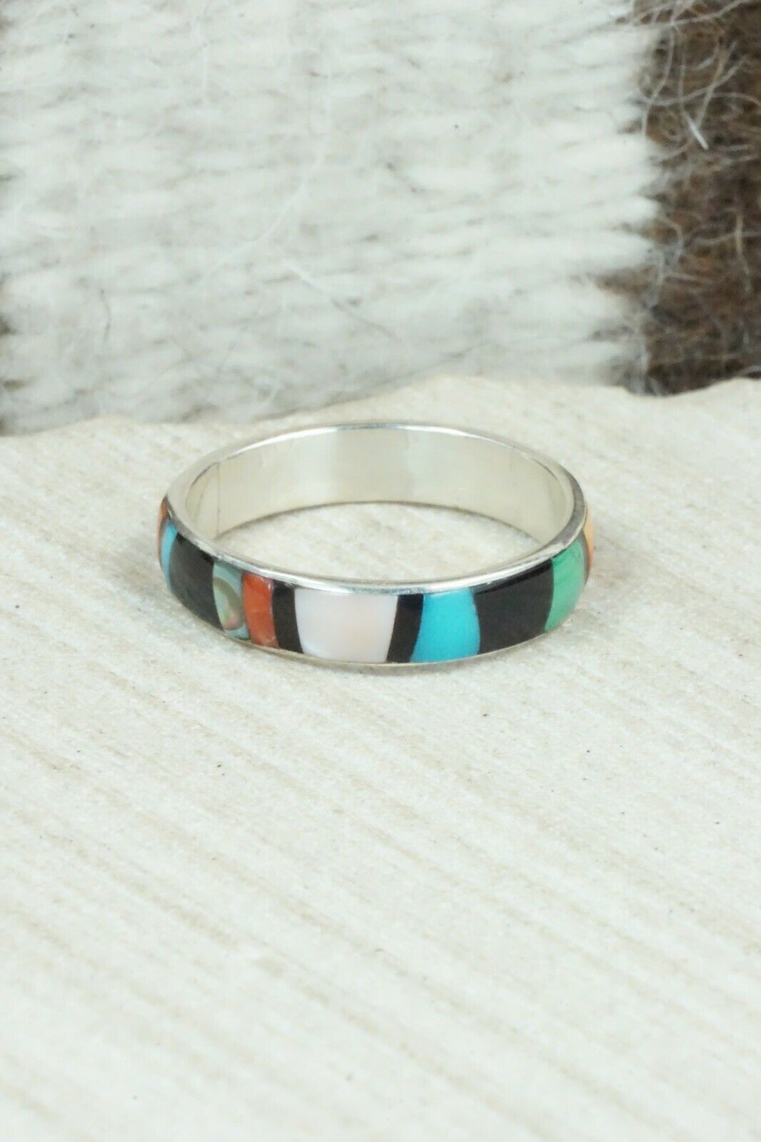 Multi Stone & Sterling Silver Ring - Rose Ukestine - Size 10