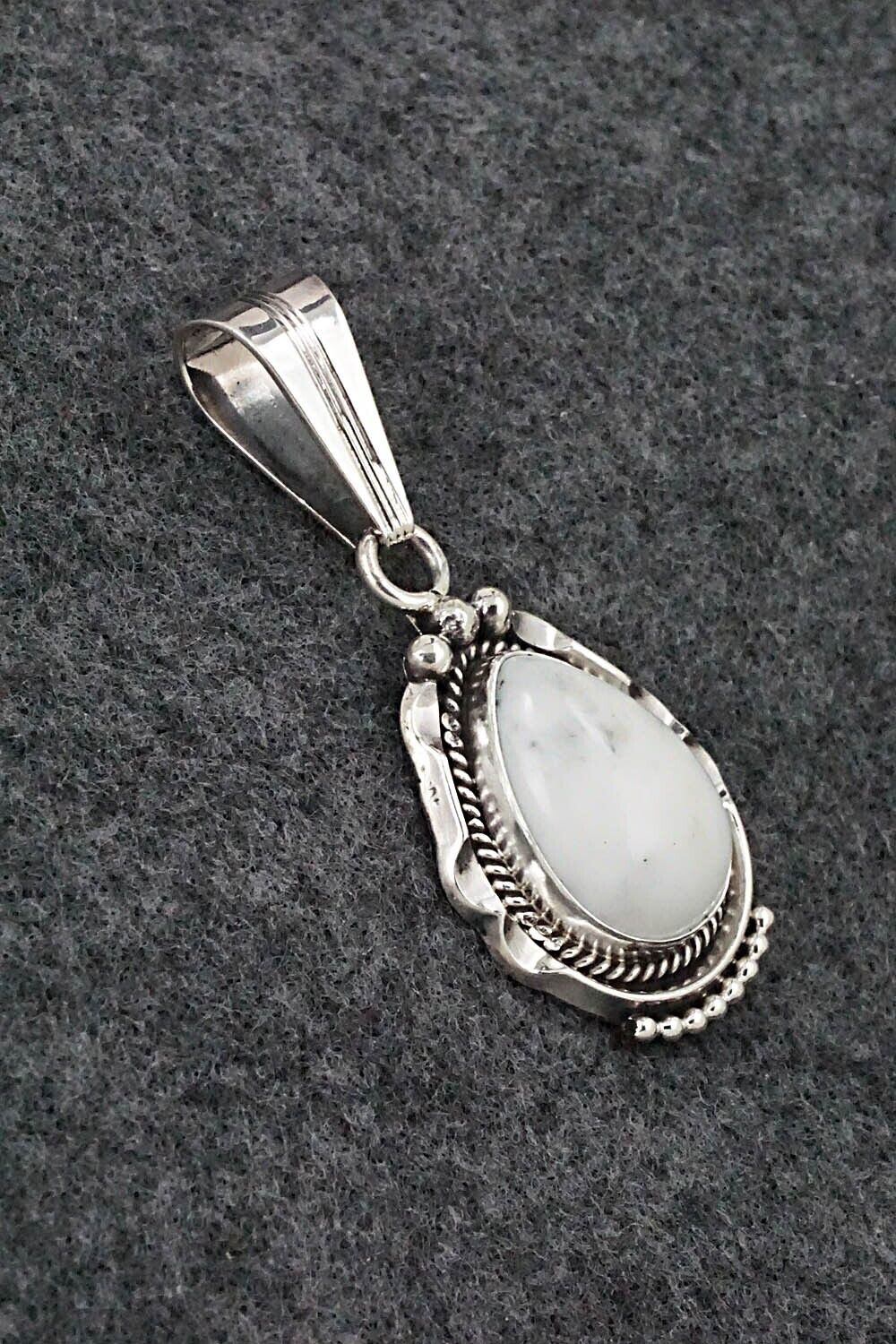 White Buffalo & Sterling Silver Pendant - Samuel Yellowhair