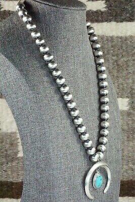 Turquoise & Sterling Silver Pearl Necklace - Jan Mariano - High Lonesome Trading