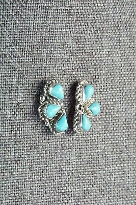Turquoise & Sterling Silver Earrings - Carol Lateyice - High Lonesome Trading