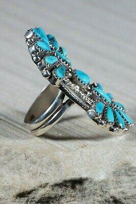 Navajo Turquoise and Sterling Silver Ring - Donovan Wilson - Size 7.5 - High Lonesome Trading