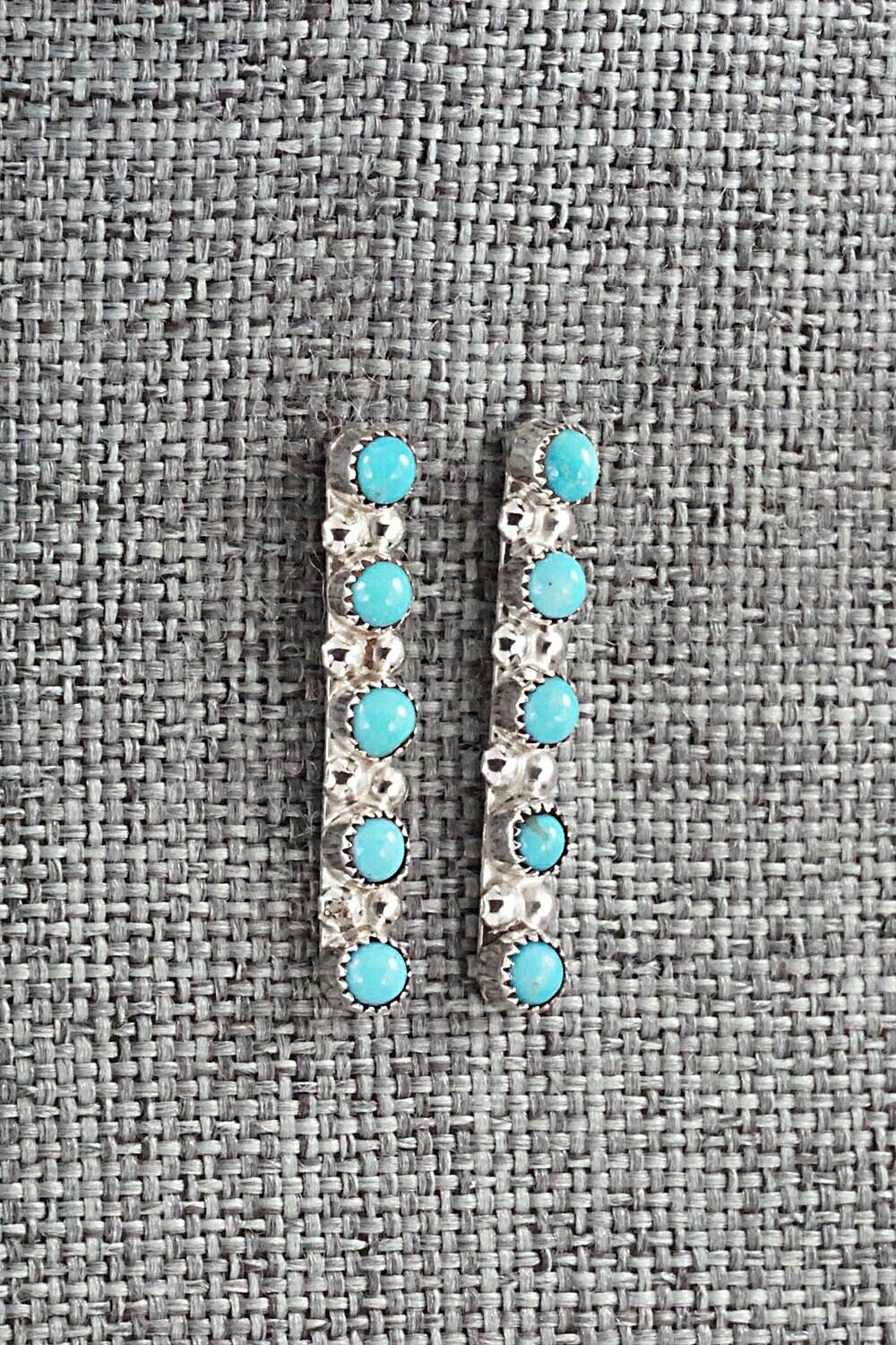 Turquoise & Sterling Silver Earrings - Kenneth Hughte