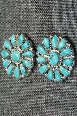 Turquoise & Sterling Silver Earrings - Justina Wilson