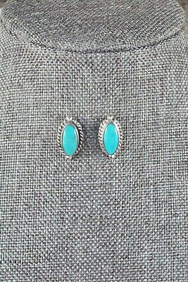 Navajo Turquoise and Sterling Silver Earrings - Bucky Belin