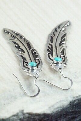 Navajo Turquoise & Sterling Silver Earrings - Richard Singer