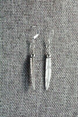 Sterling Silver Feather Earrings - Marvin Arviso