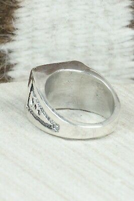 Turquoise & Sterling Silver Ring - Leslie & Gladys Lamy - Size 10