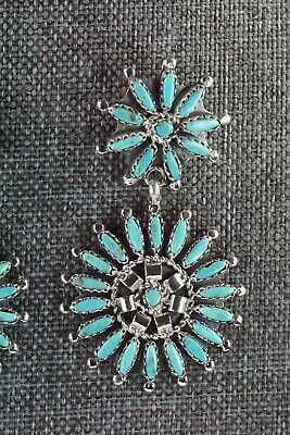 Navajo Turquoise and Sterling Silver Earrings - Nathaniel Nez