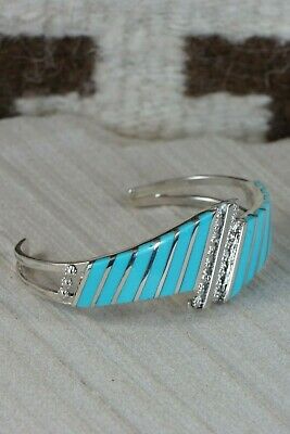 Zuni Turquoise and Sterling Silver Bracelet - Fabian Sheyka - High Lonesome Trading