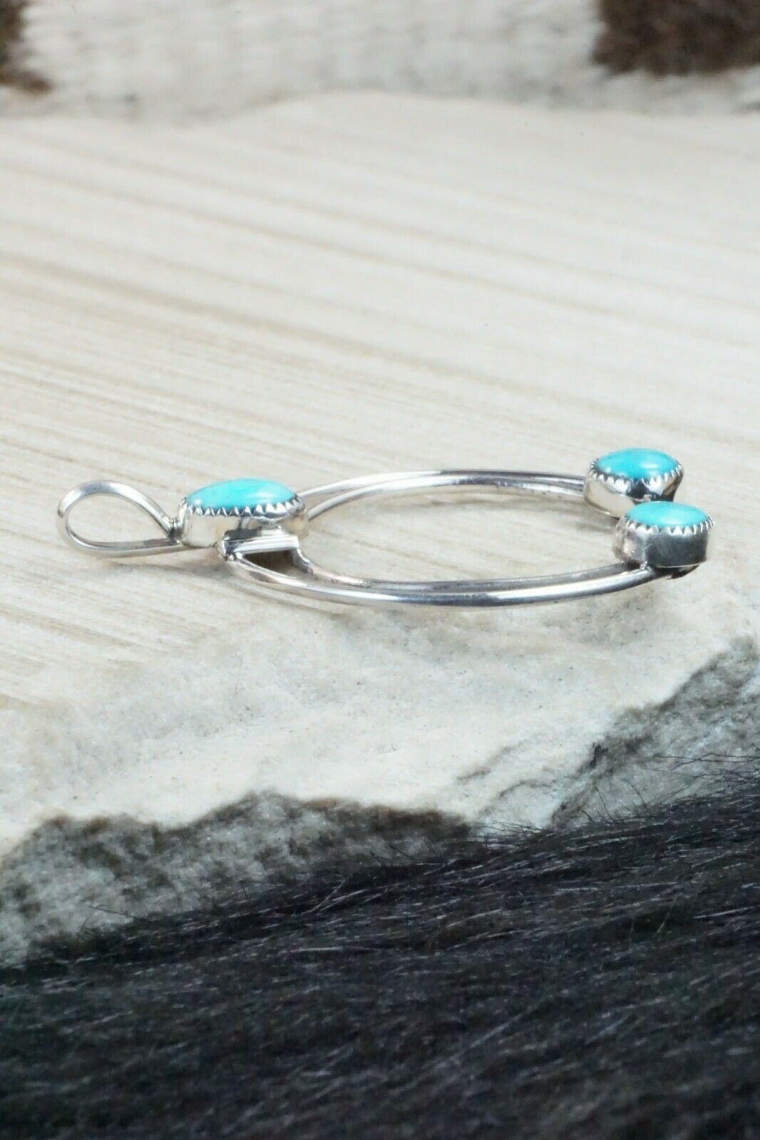 Turquoise & Sterling Silver Pendant - Priscilla Reeder
