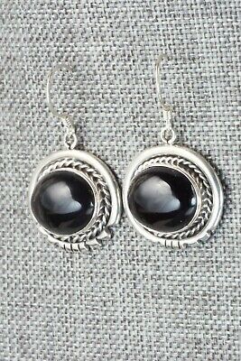 Onyx & Sterling Silver Earrings - Navajo