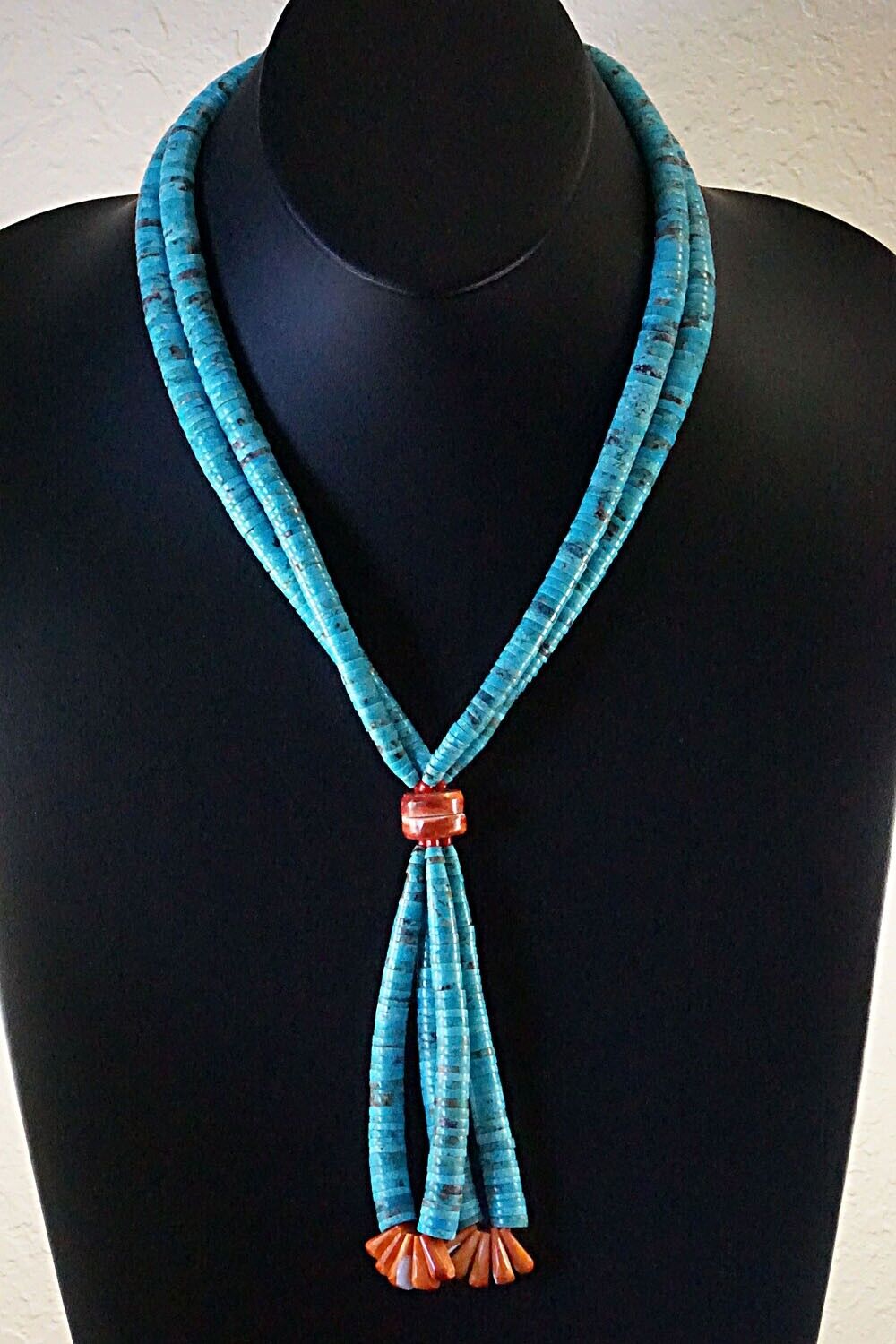Turquoise & Spiny Oyster Necklace - Lupe Lovato