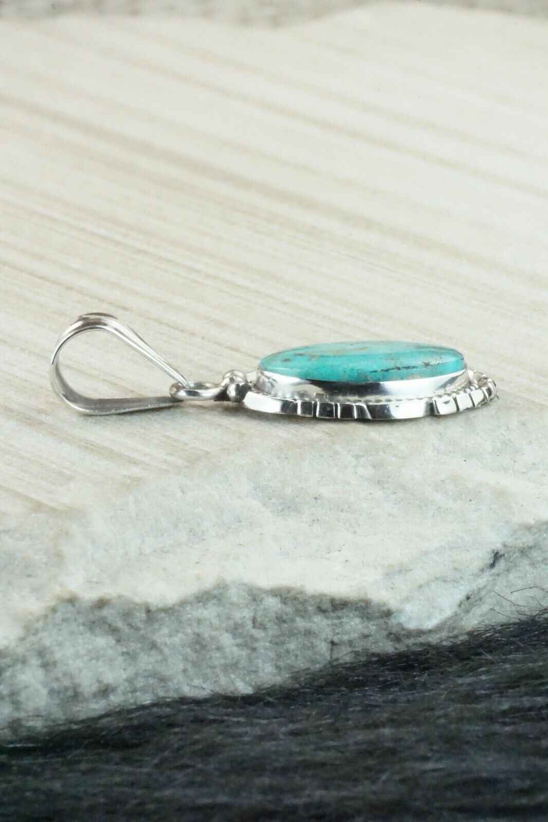 Turquoise & Sterling Silver Pendant - Samuel Yellowhair