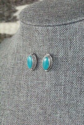 Navajo Turquoise and Sterling Silver Earrings - Bucky Belin