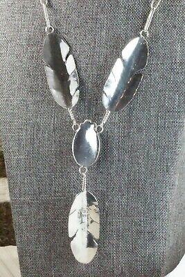 Onyx, Sterling Silver Feather & Chain Necklace - Ben Begay - High Lonesome Trading