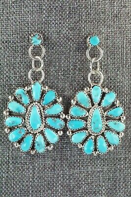 Turquoise & Sterling Silver Earrings - Justina Wilson
