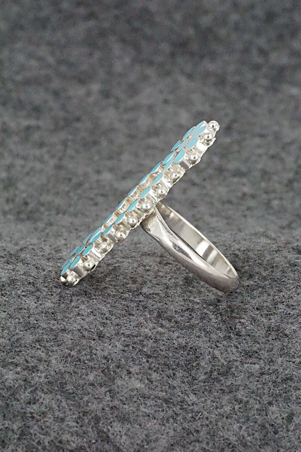 Turquoise & Sterling Silver Ring - Michelle Peina - Size 8