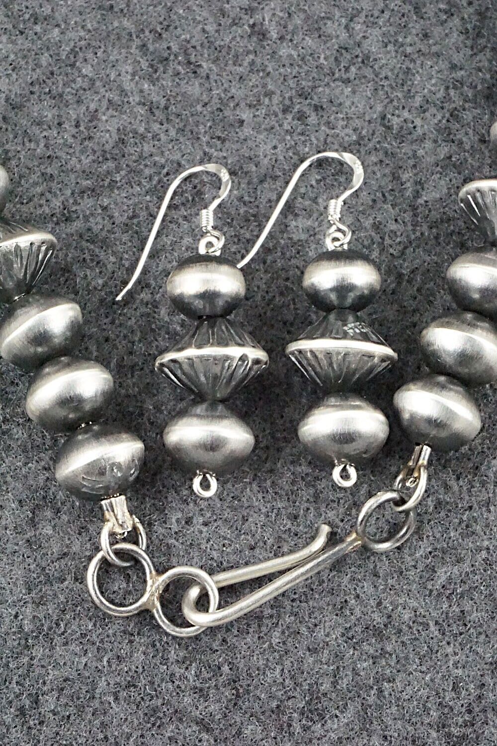 Navajo Pearl Sterling Silver Necklace Set - Preston Haley