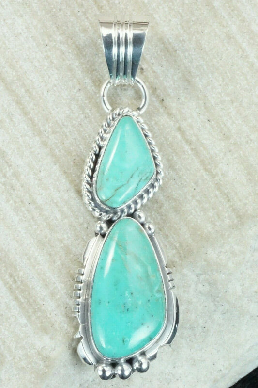 Turquoise & Sterling Silver Pendant - Marita Benally